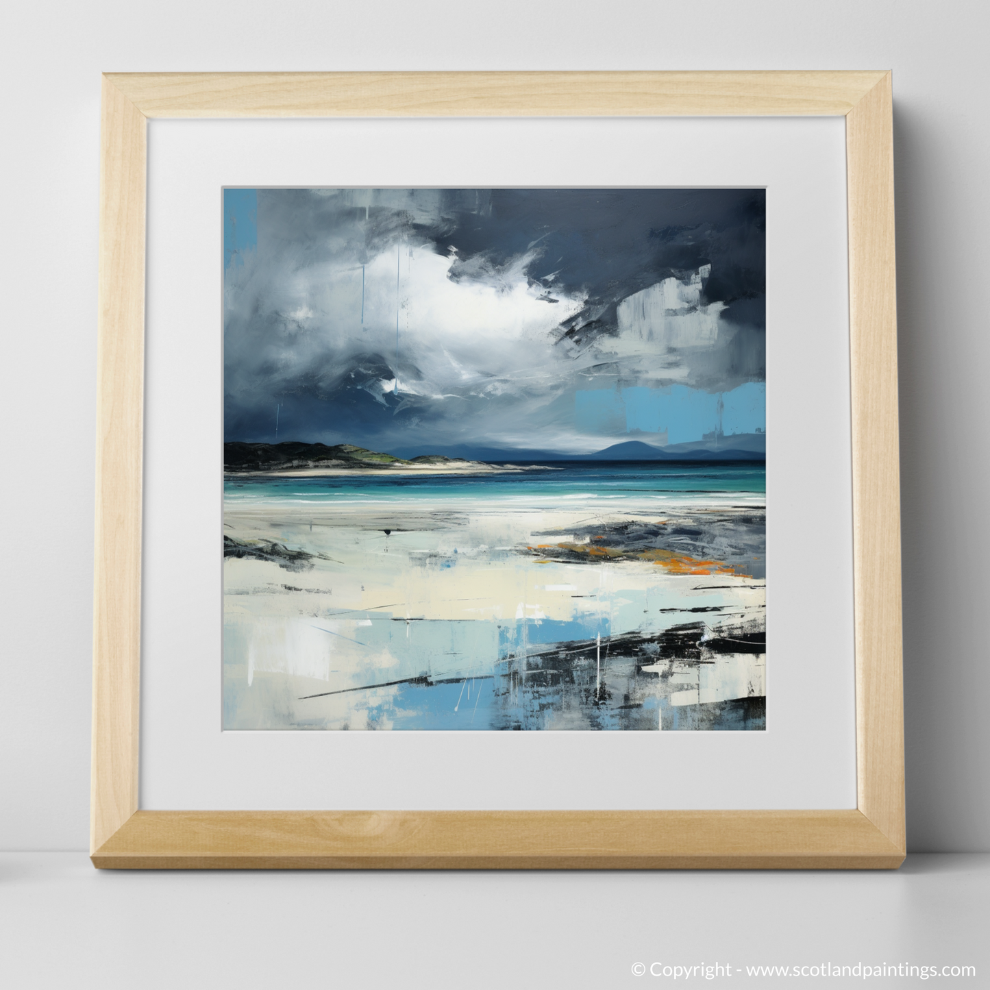 Tempest Over Camusdarach Beach: An Abstract Expressionist Ode to Scottish Shores