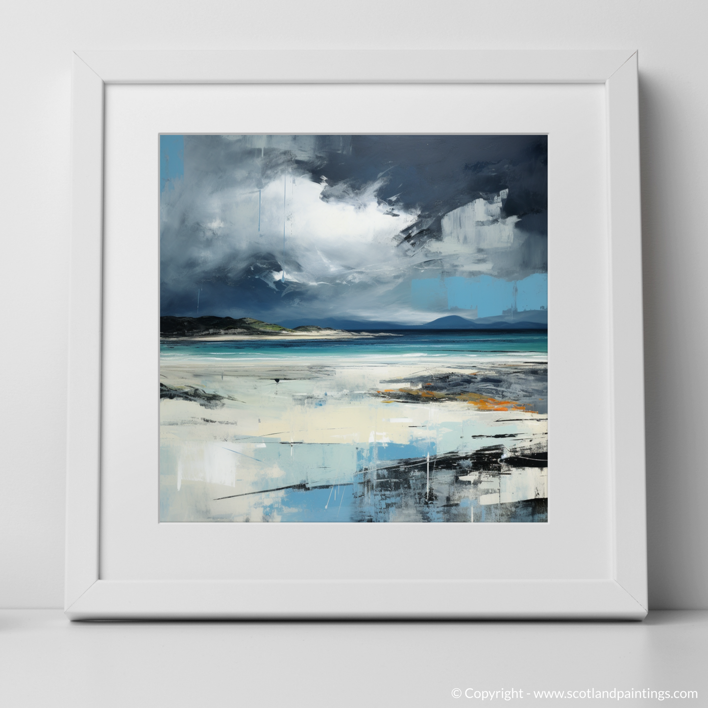 Tempest Over Camusdarach Beach: An Abstract Expressionist Ode to Scottish Shores