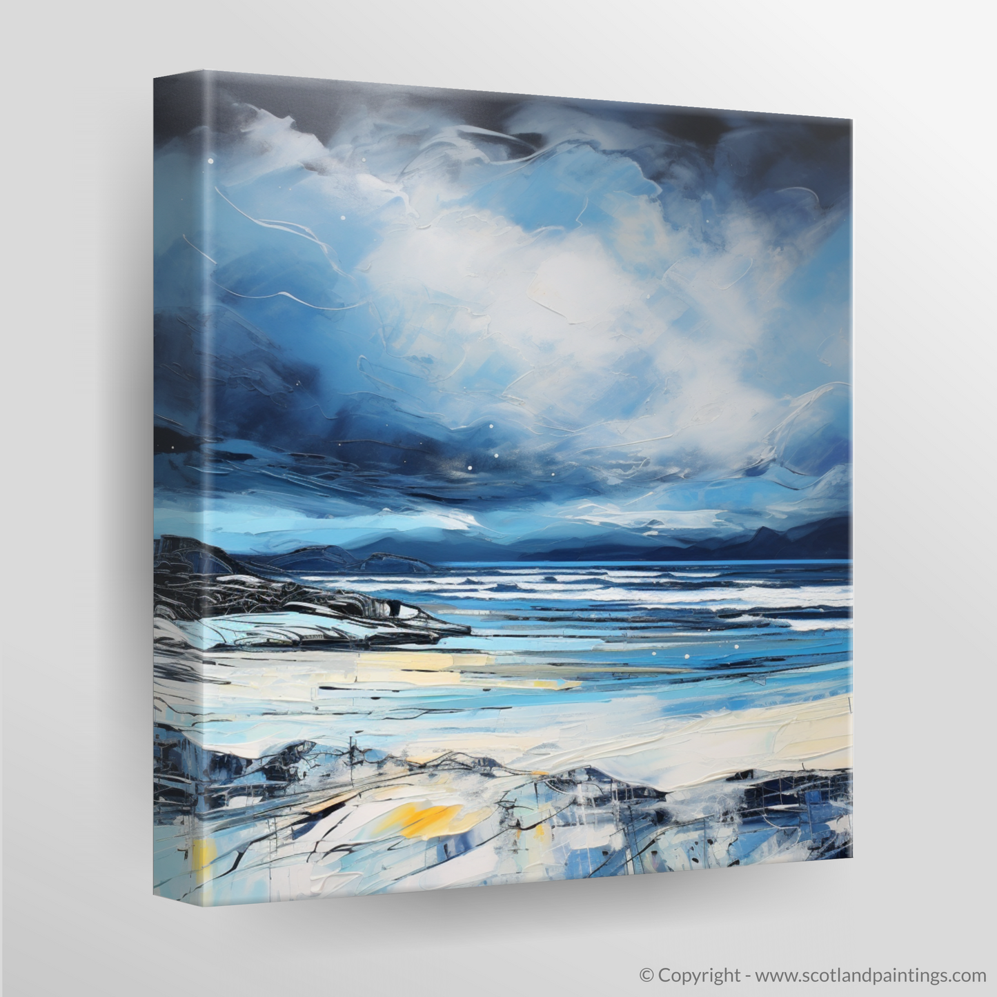 Tempest Over Camusdarach: An Abstract Expressionist Homage to Scottish Shores