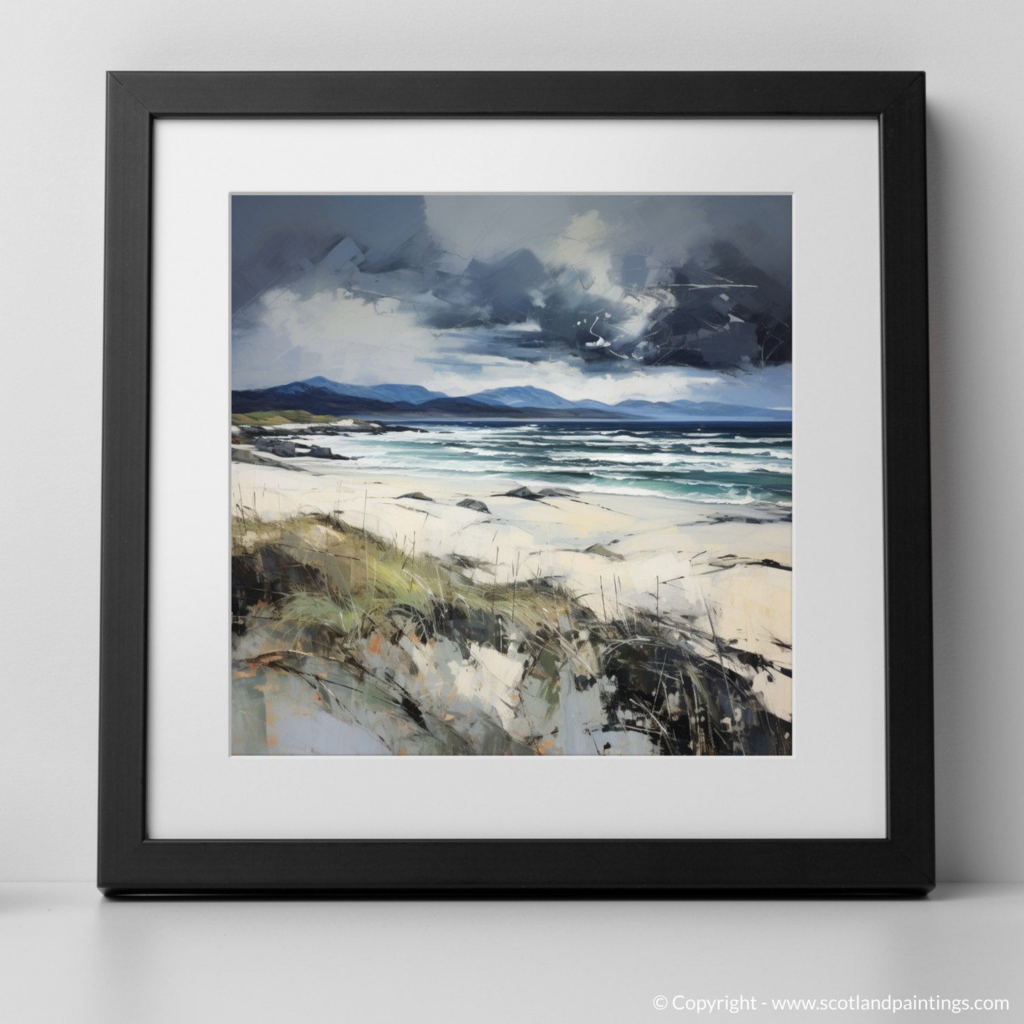 Storm over Camusdarach: An Abstract Expressionist Ode to Wild Scotland