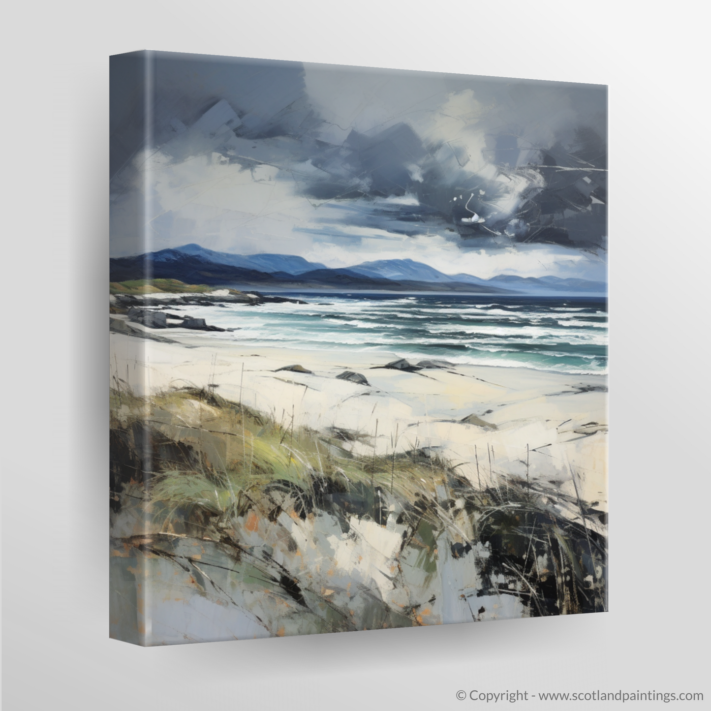 Storm over Camusdarach: An Abstract Expressionist Ode to Wild Scotland