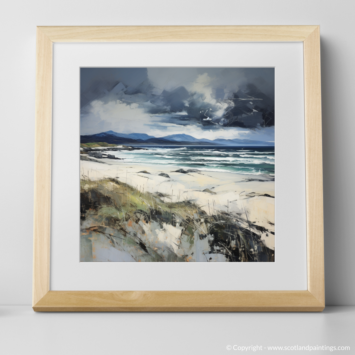 Storm over Camusdarach: An Abstract Expressionist Ode to Wild Scotland