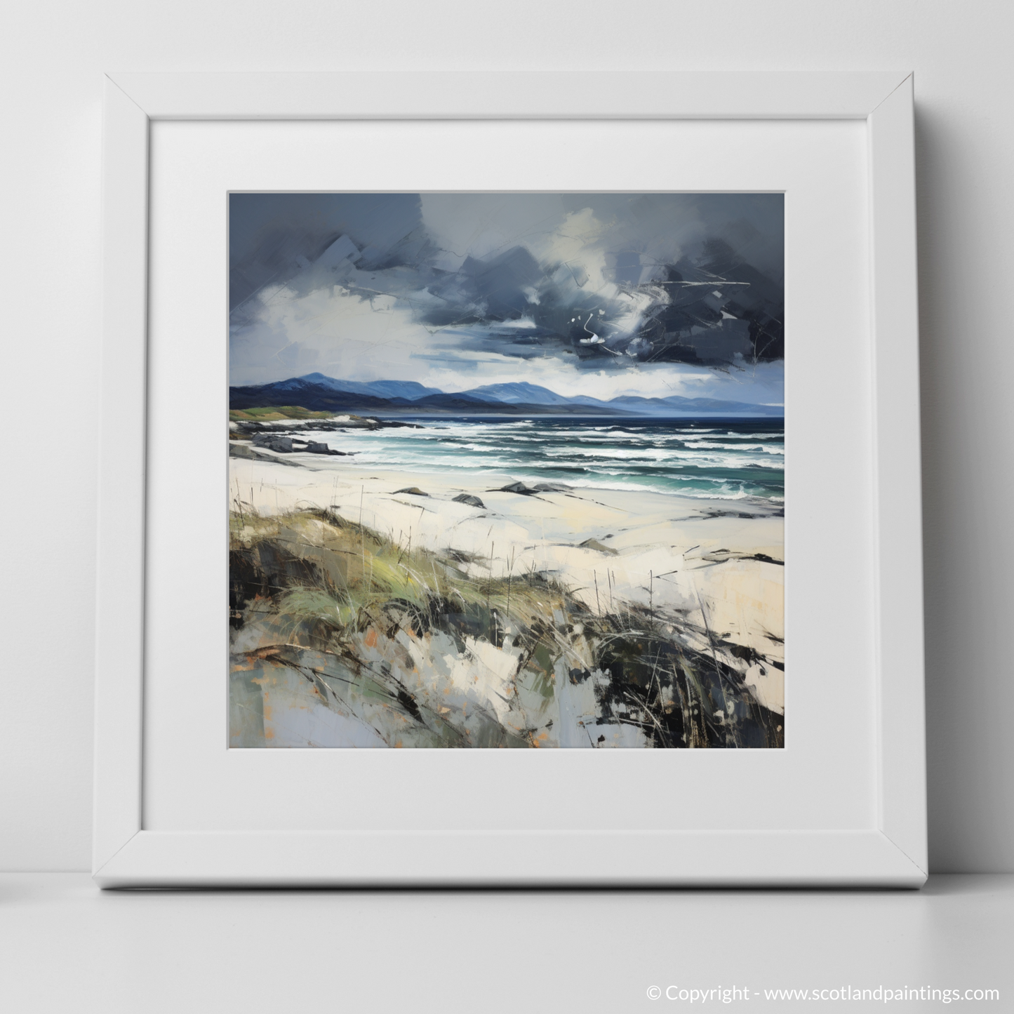 Storm over Camusdarach: An Abstract Expressionist Ode to Wild Scotland