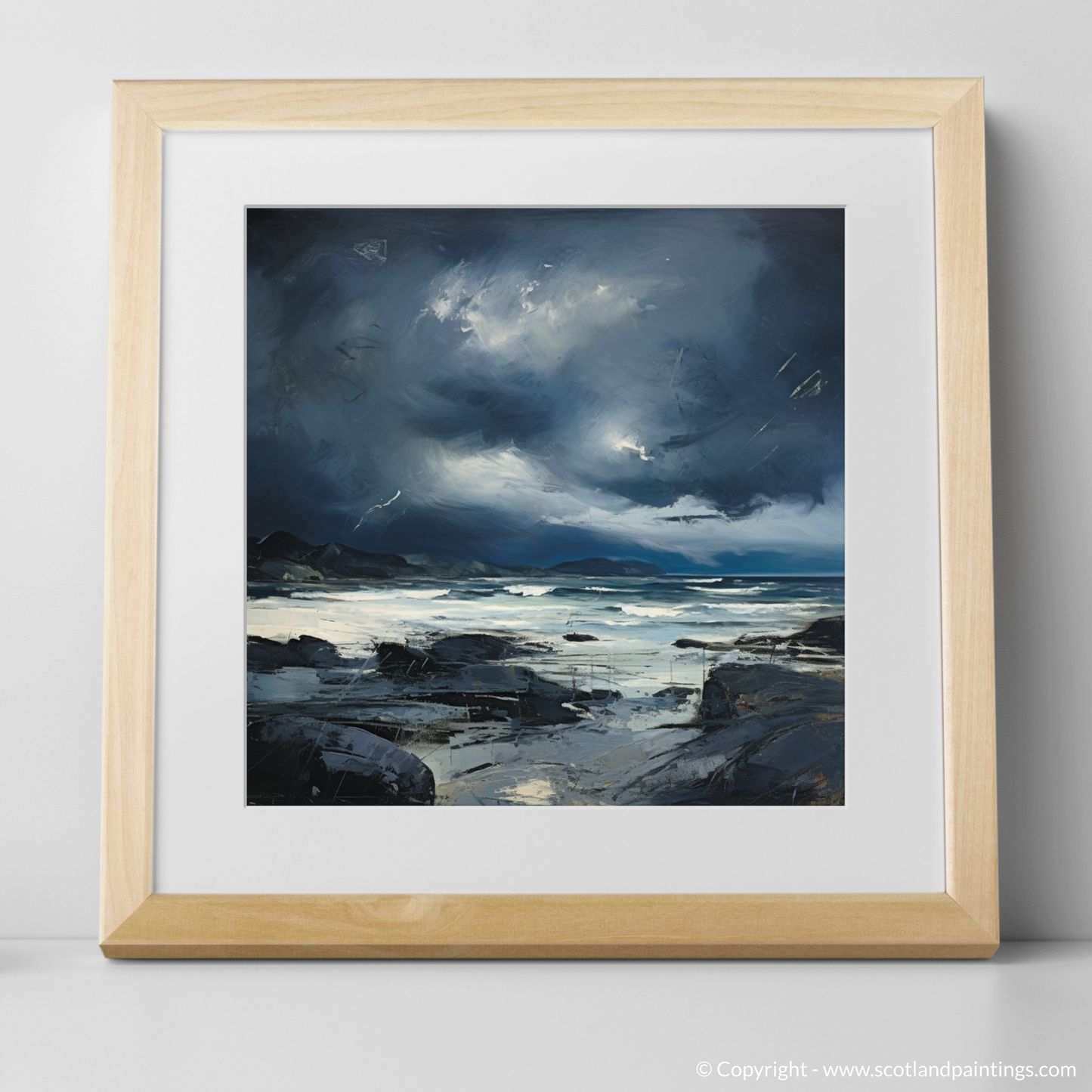 Tempestuous Camusdarach: An Abstract Expressionist Ode to Scotland's Stormy Shores