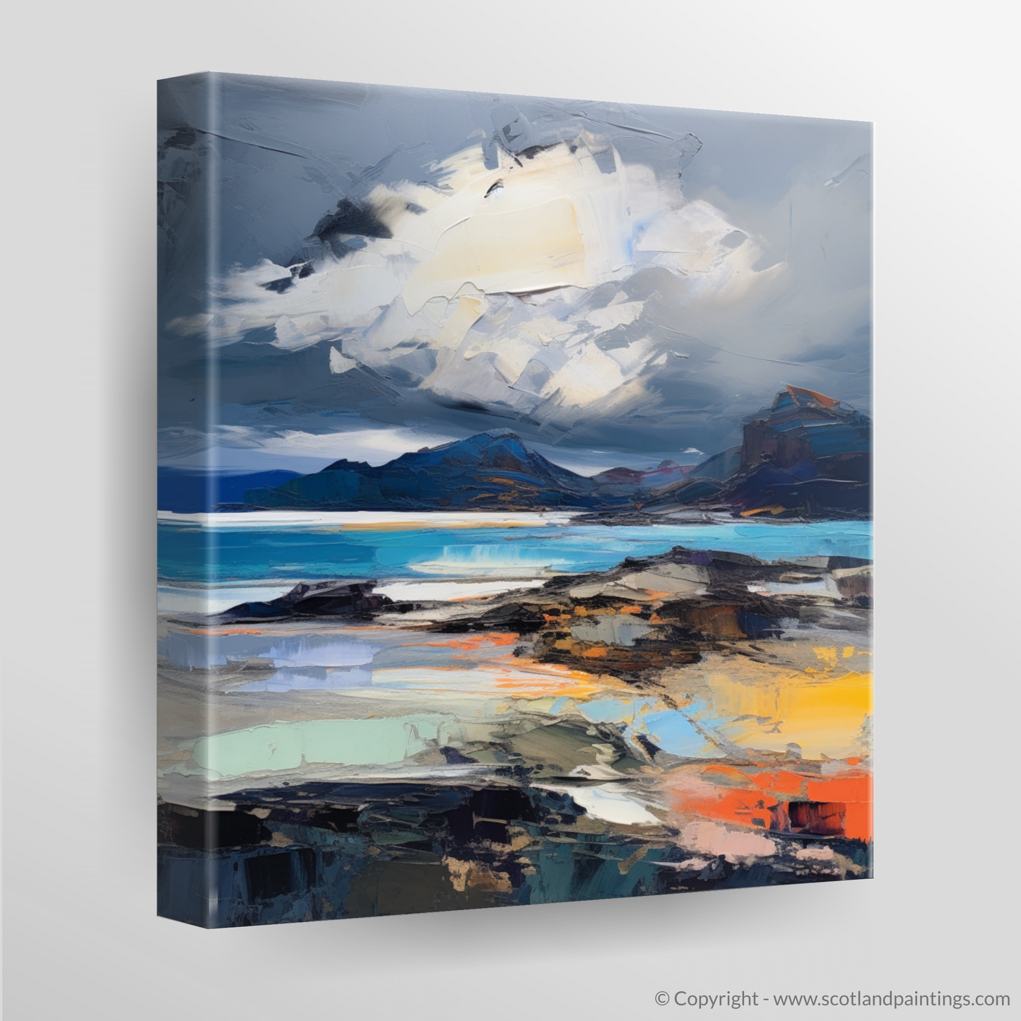 Storm's Embrace: An Abstract Expressionist Journey Through Camusdarach Beach