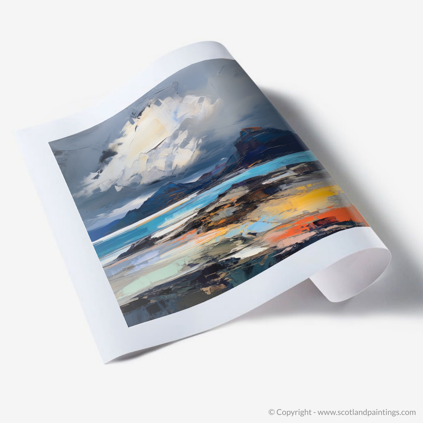 Storm's Embrace: An Abstract Expressionist Journey Through Camusdarach Beach