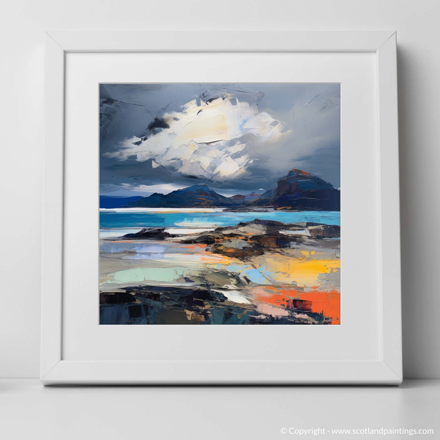 Storm's Embrace: An Abstract Expressionist Journey Through Camusdarach Beach