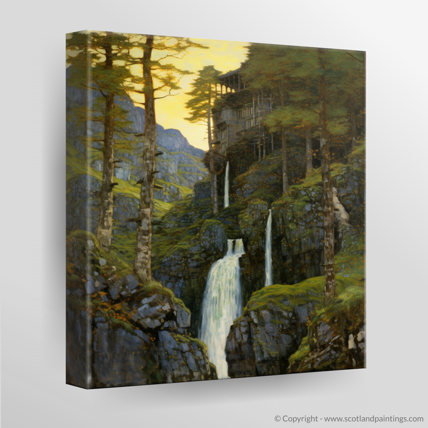 Enchanted Cascade: An Art Nouveau Tribute to Plodda Falls