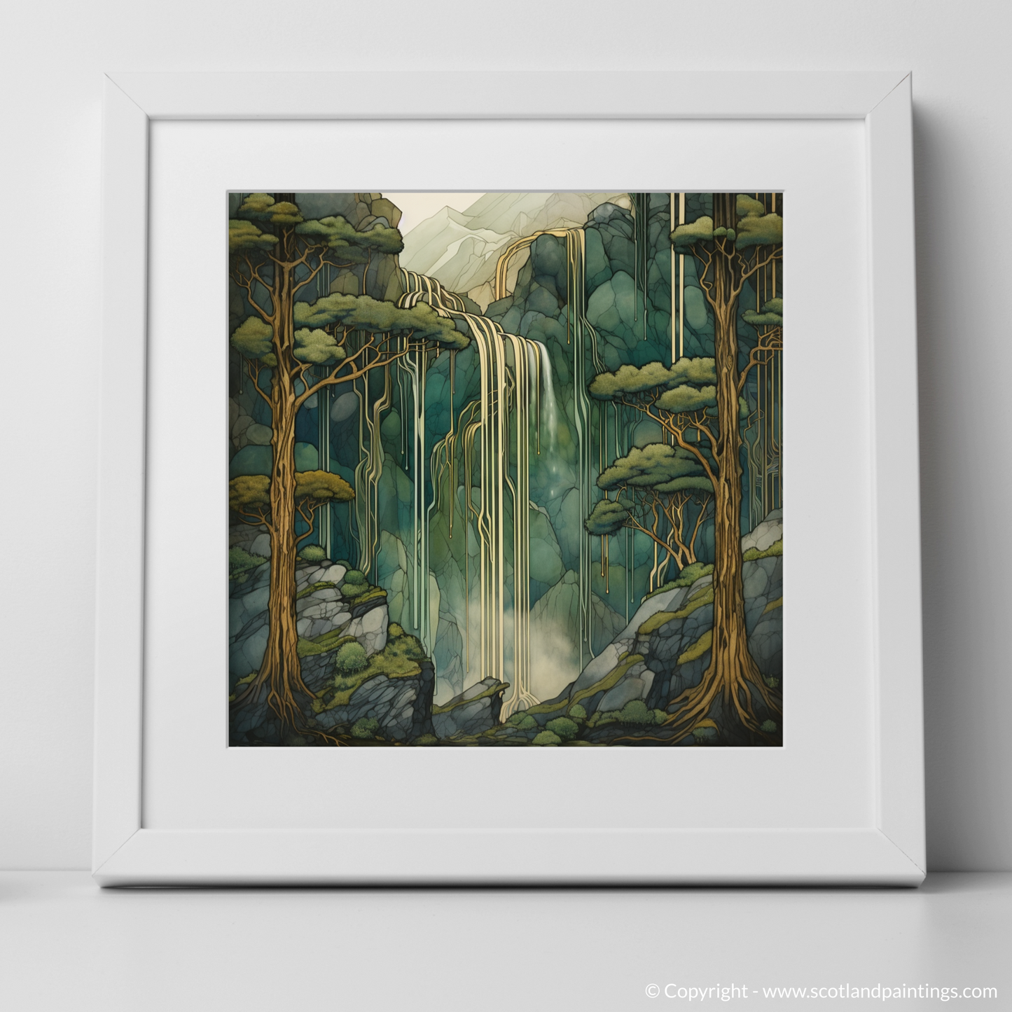 Majestic Flow: The Art Nouveau Spirit of Steall Falls