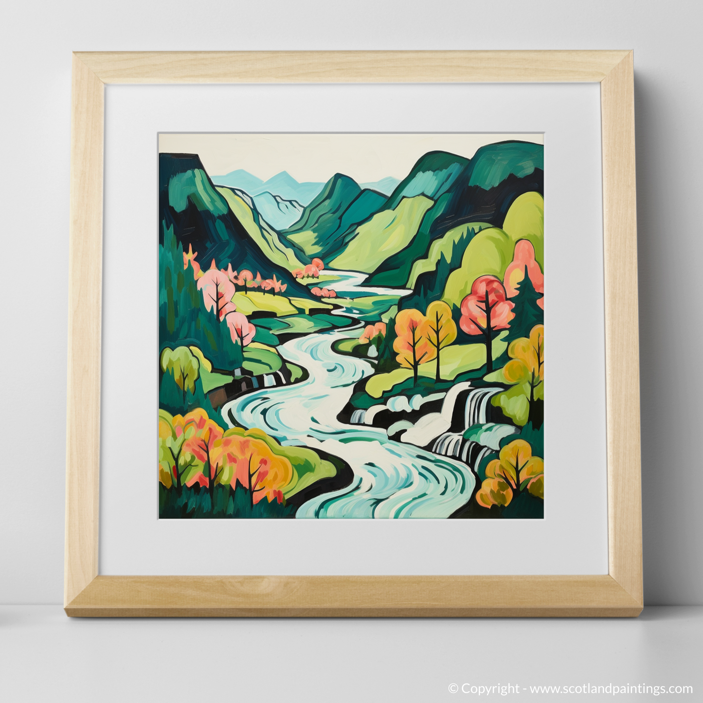 Enchanted Waters of Steall Falls: A Naive Art Vision