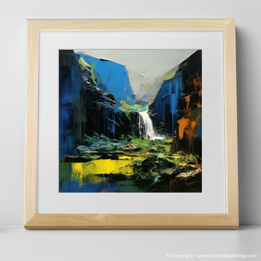 Majestic Cascade of Steall Falls: An Abstract Expressionist Tribute