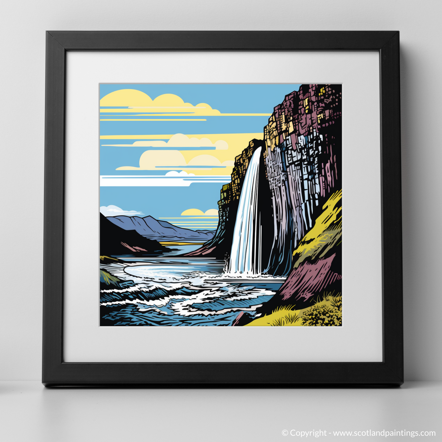 Mealt Falls Majesty: A Pop Art Tribute to Skye's Natural Wonder