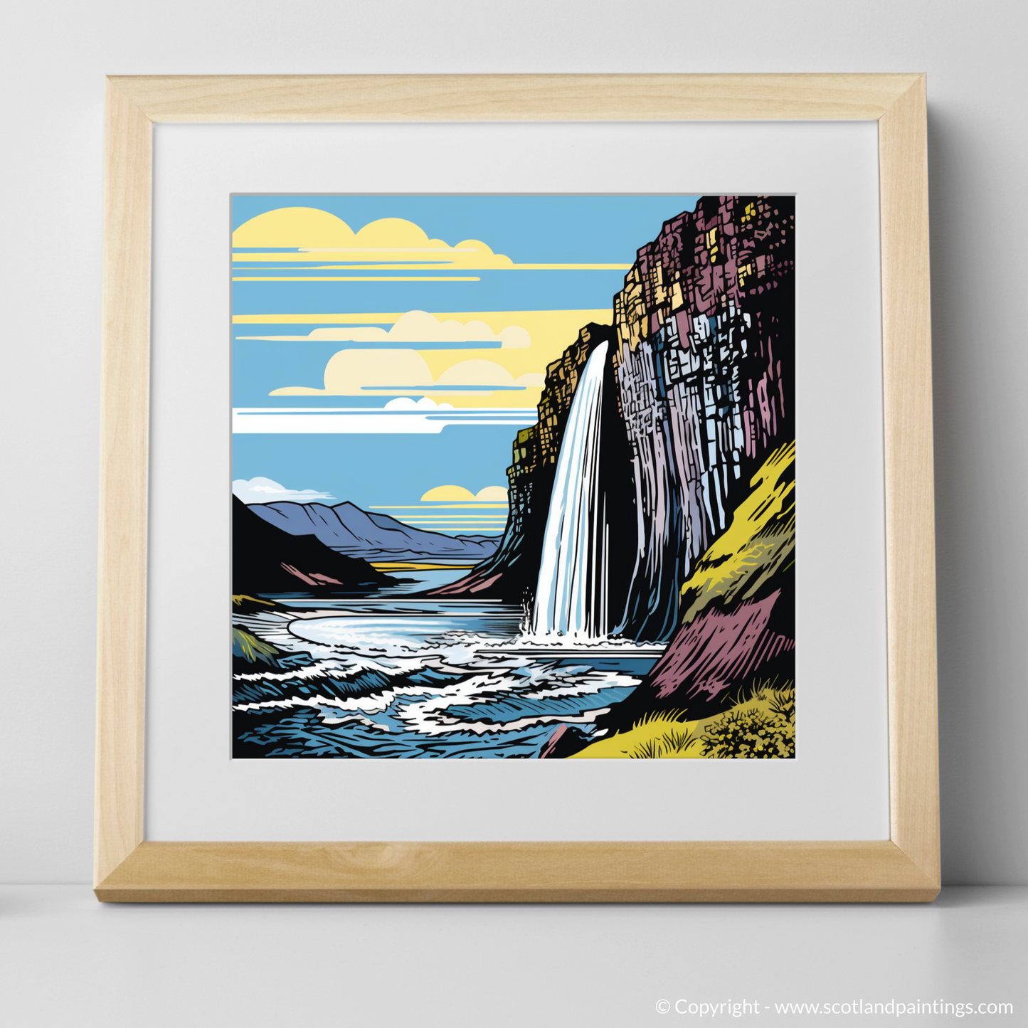 Mealt Falls Majesty: A Pop Art Tribute to Skye's Natural Wonder