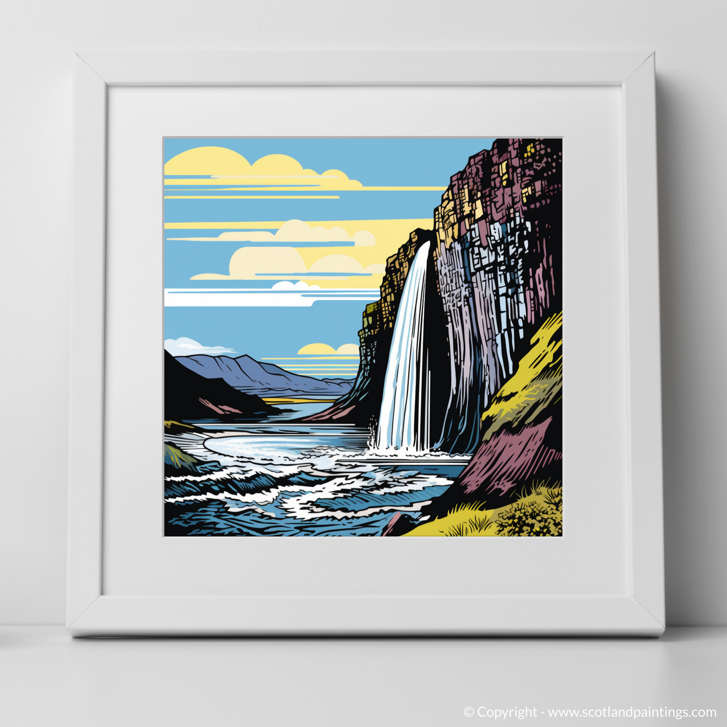 Mealt Falls Majesty: A Pop Art Tribute to Skye's Natural Wonder