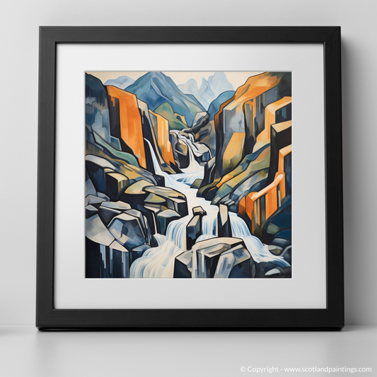 Cubist Cascade: An Abstract Symphony of Steall Falls