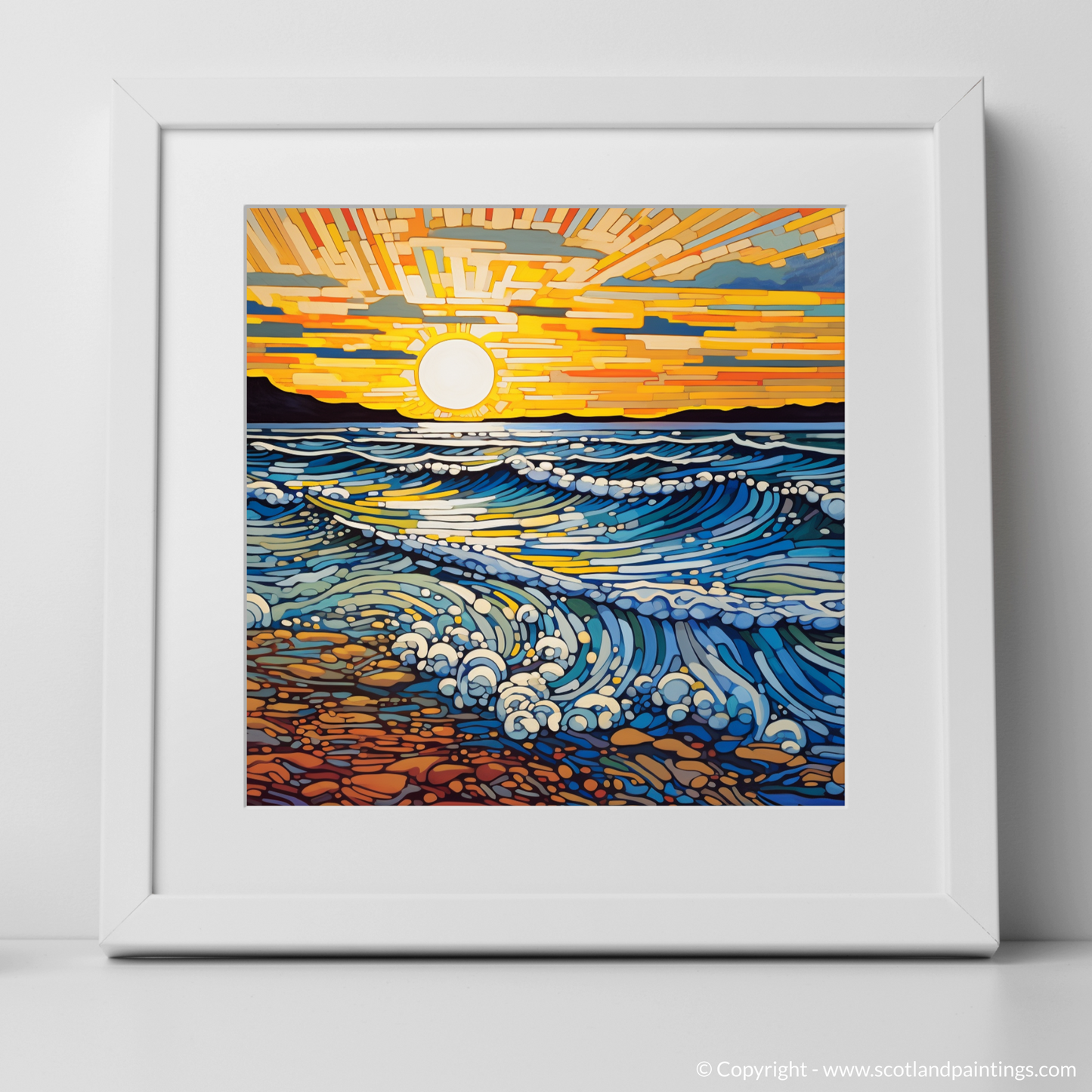 Nairn Beach at Golden Hour: A Pop Art Tribute