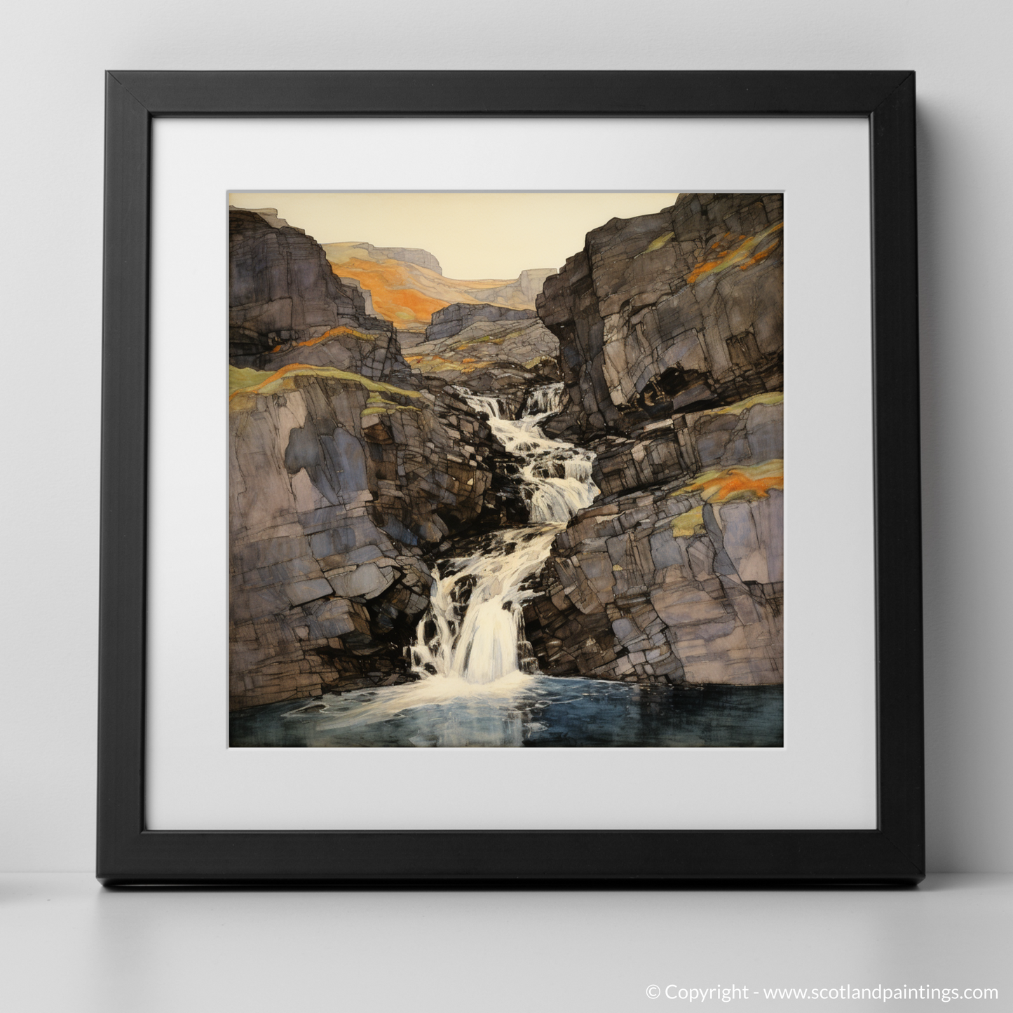 Enchanting Mealt Falls: An Art Nouveau Tribute to the Isle of Skye