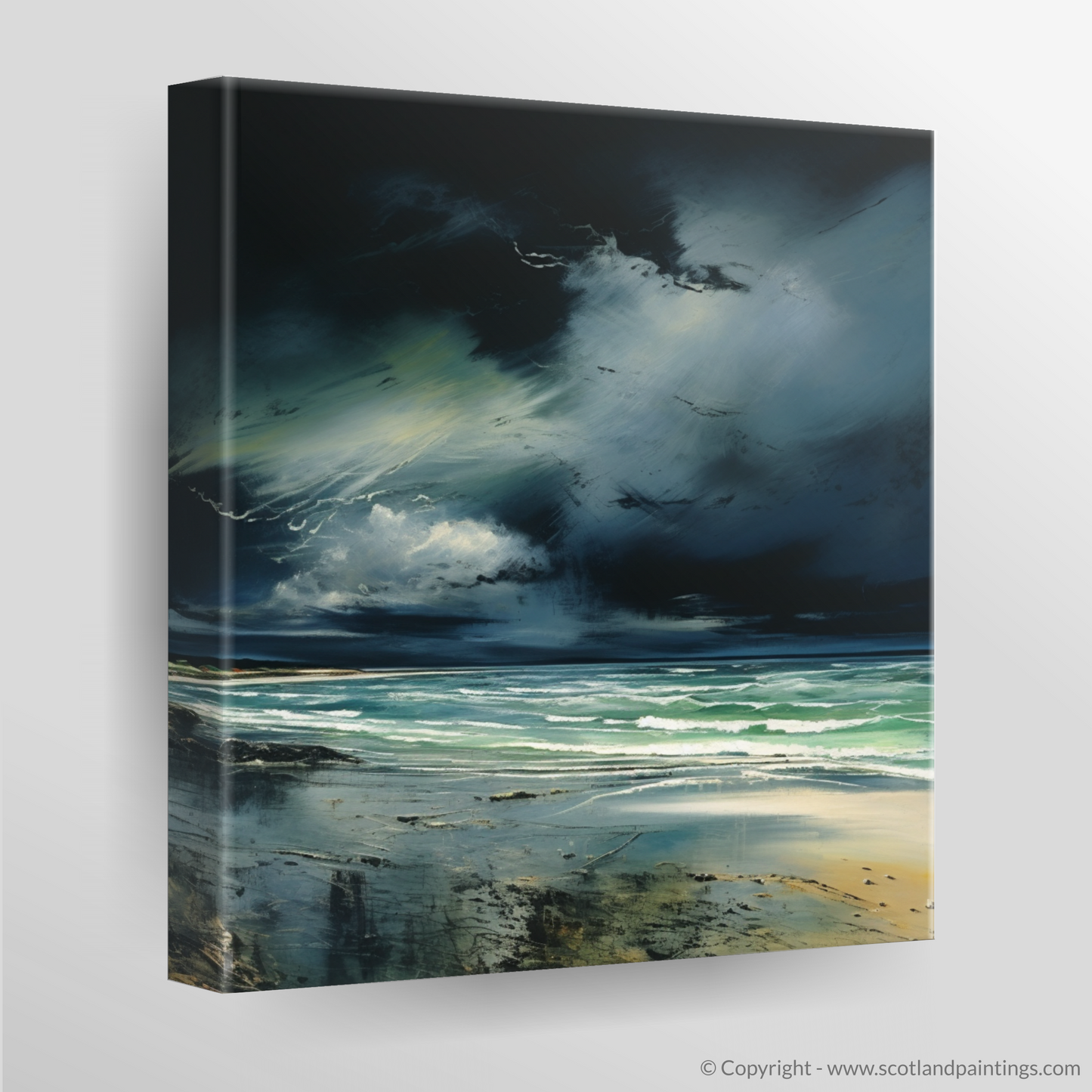 Storm's Embrace: A Surrealistic Vision of Nairn Beach