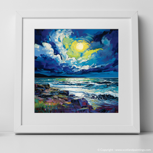 Stormy Embrace of Nairn Beach: A Fauvist Tribute