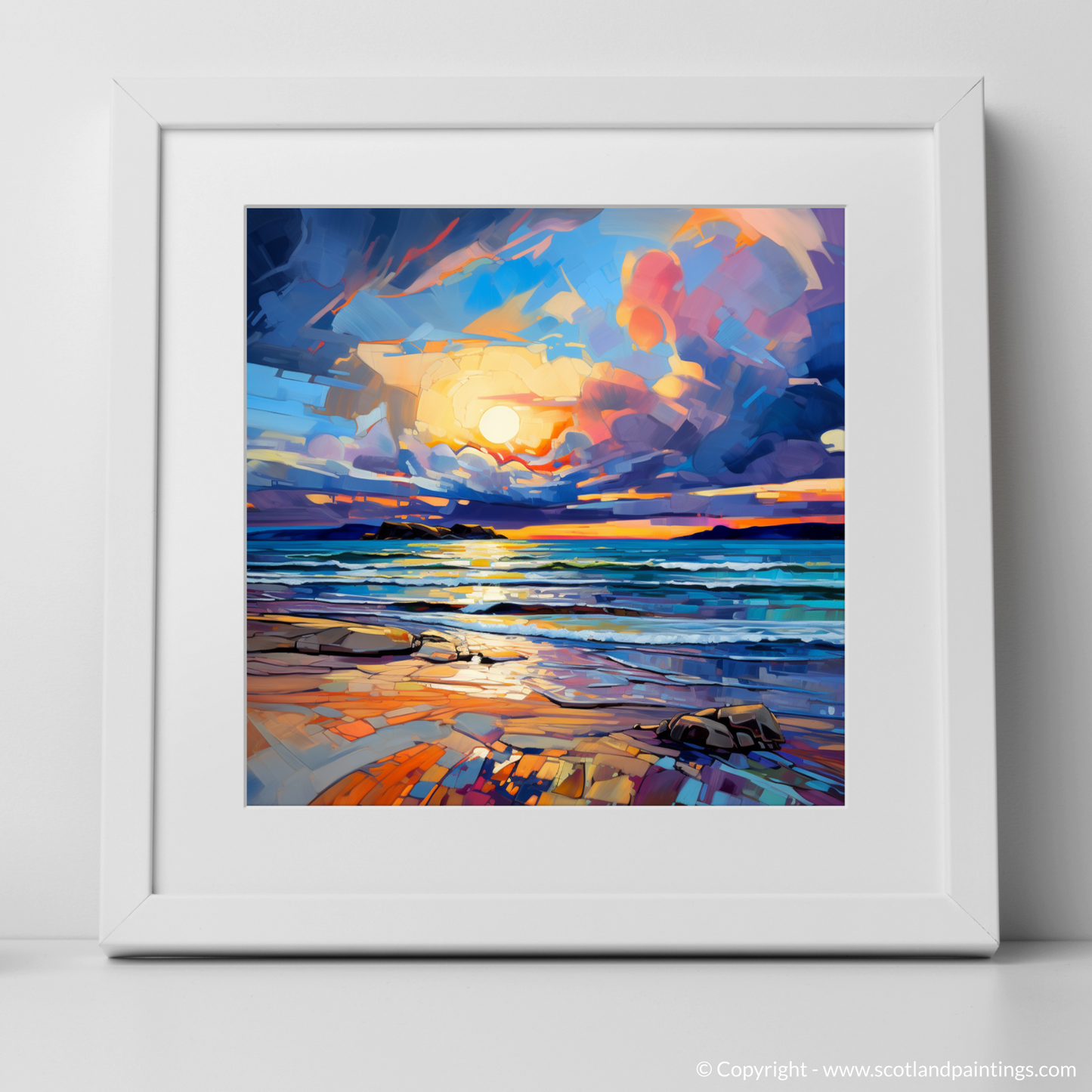 Fauvist Fury: A Stormy Nairn Beach Embrace