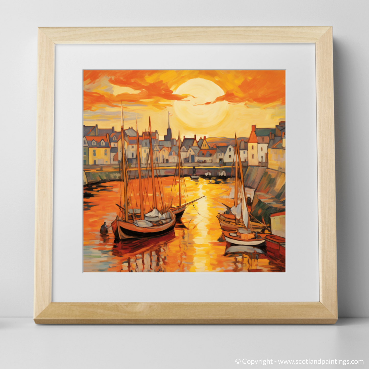 Stonehaven Harbour at Golden Hour: A Fauvist Inspiration