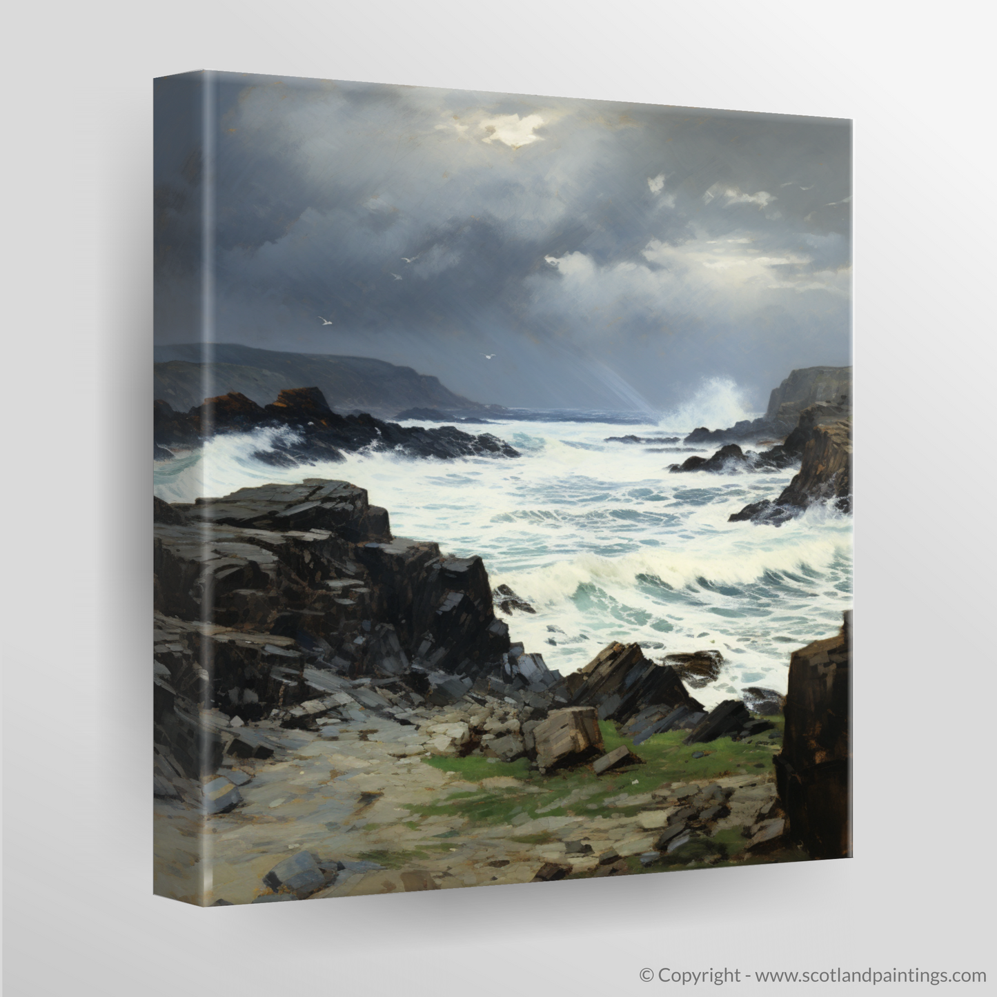 Storm Over Scourie Bay: An Impressionist Tribute to Scotland's Coastal Fury