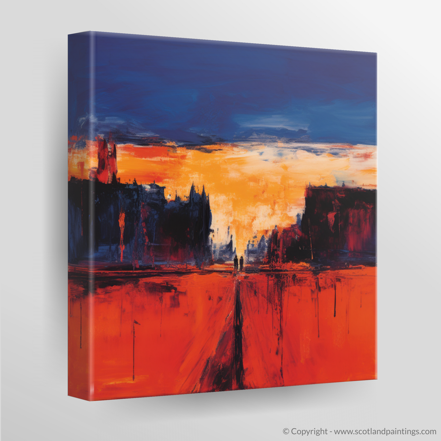 Perth's Fiery Embrace: An Abstract Impressionist Journey