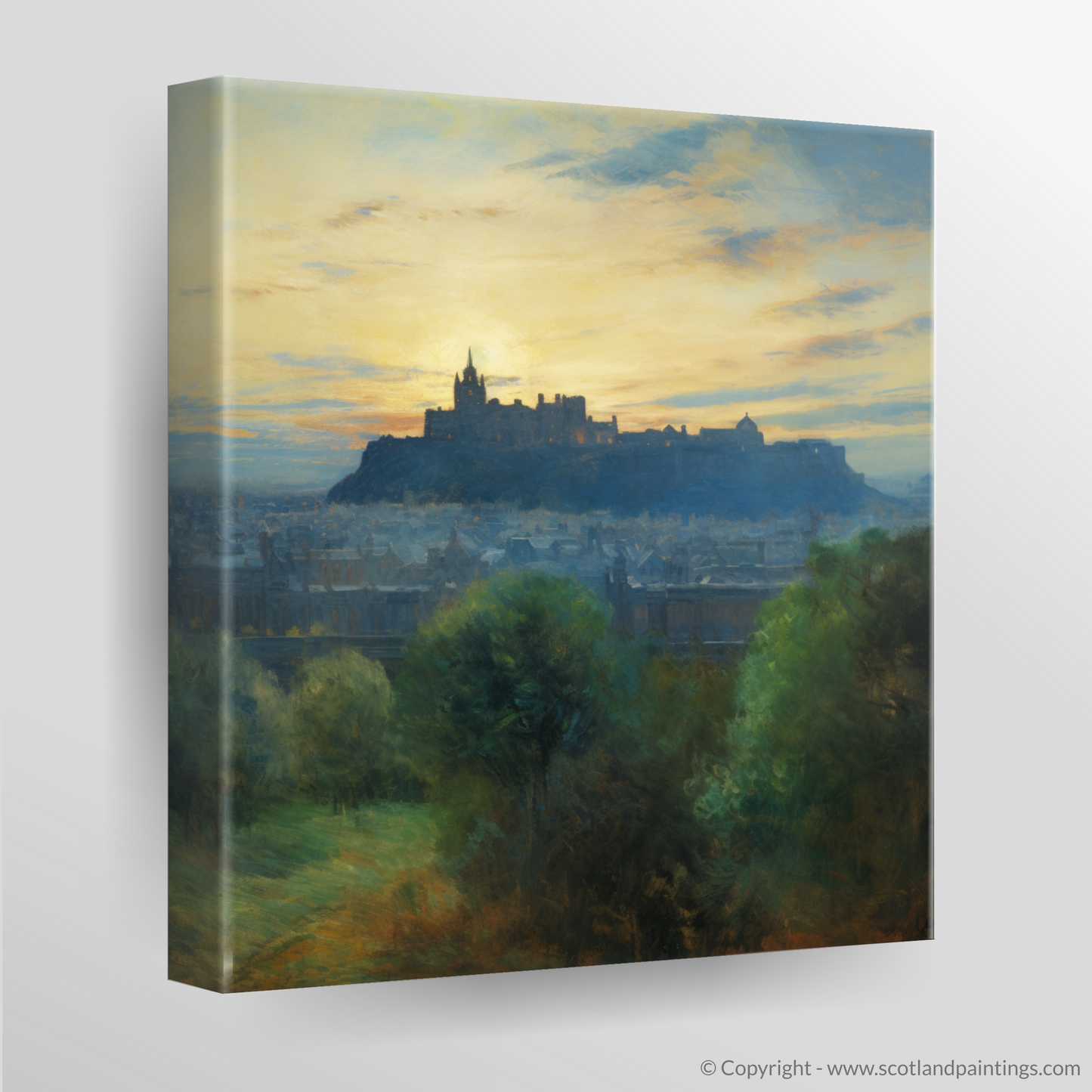 Edinburgh's Twilight Serenade: An Impressionist Tribute