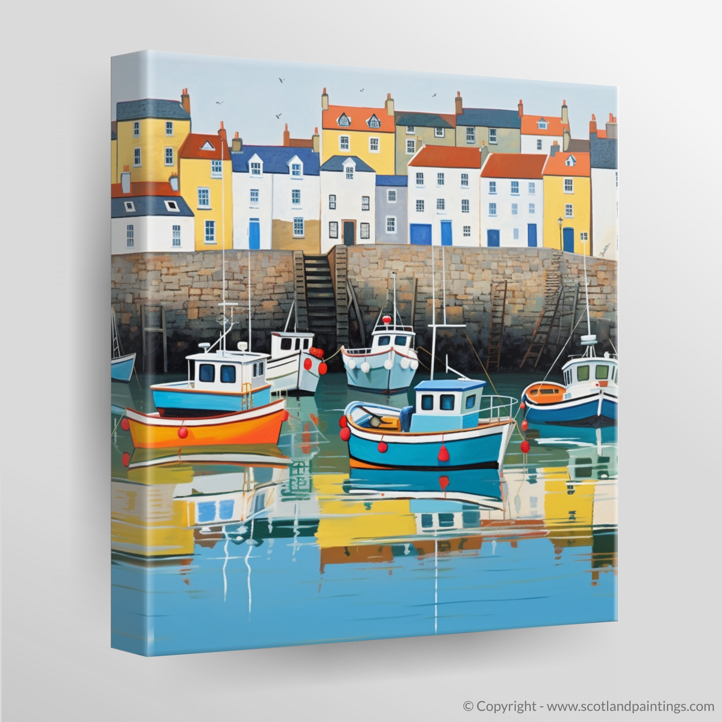 Harbour Hues of St Monans: A Naive Art Tribute