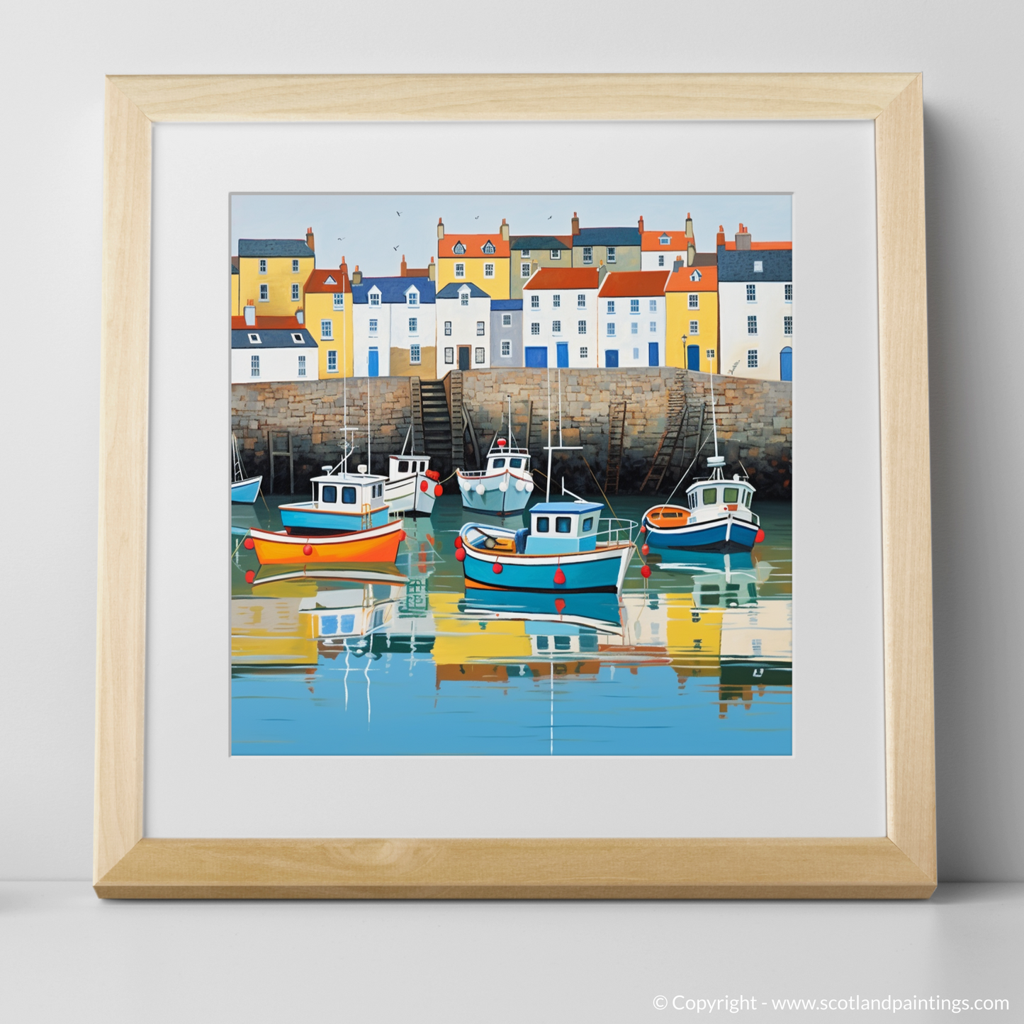 Harbour Hues of St Monans: A Naive Art Tribute