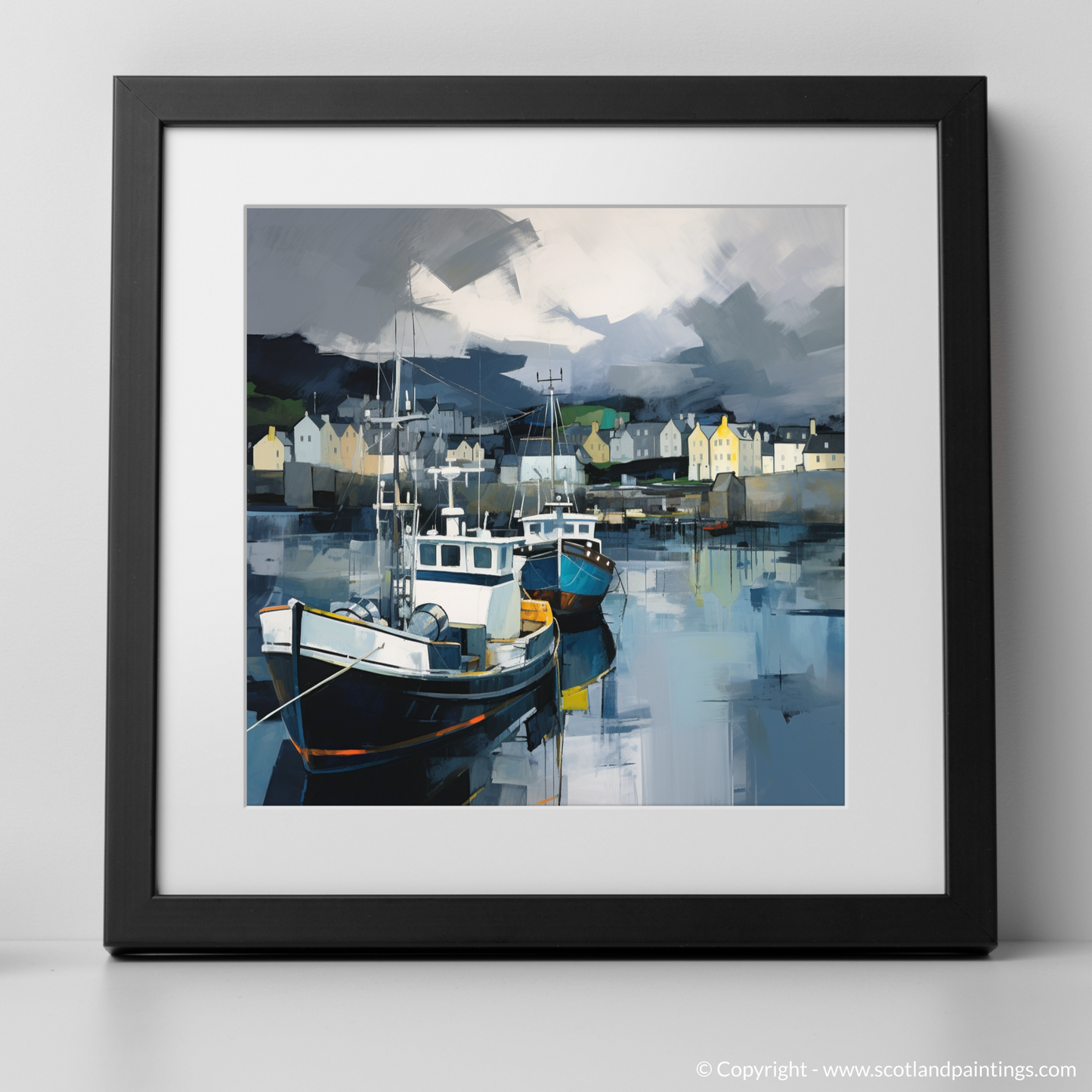 Storm over Oban Harbour: A Minimalist Homage to Scottish Seascapes