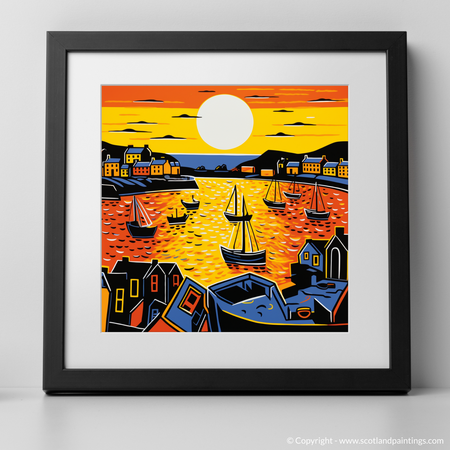 Portmahomack Harbour at Sunset: A Pop Art Tribute