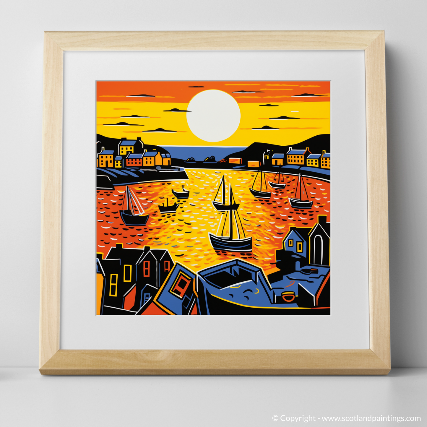 Portmahomack Harbour at Sunset: A Pop Art Tribute