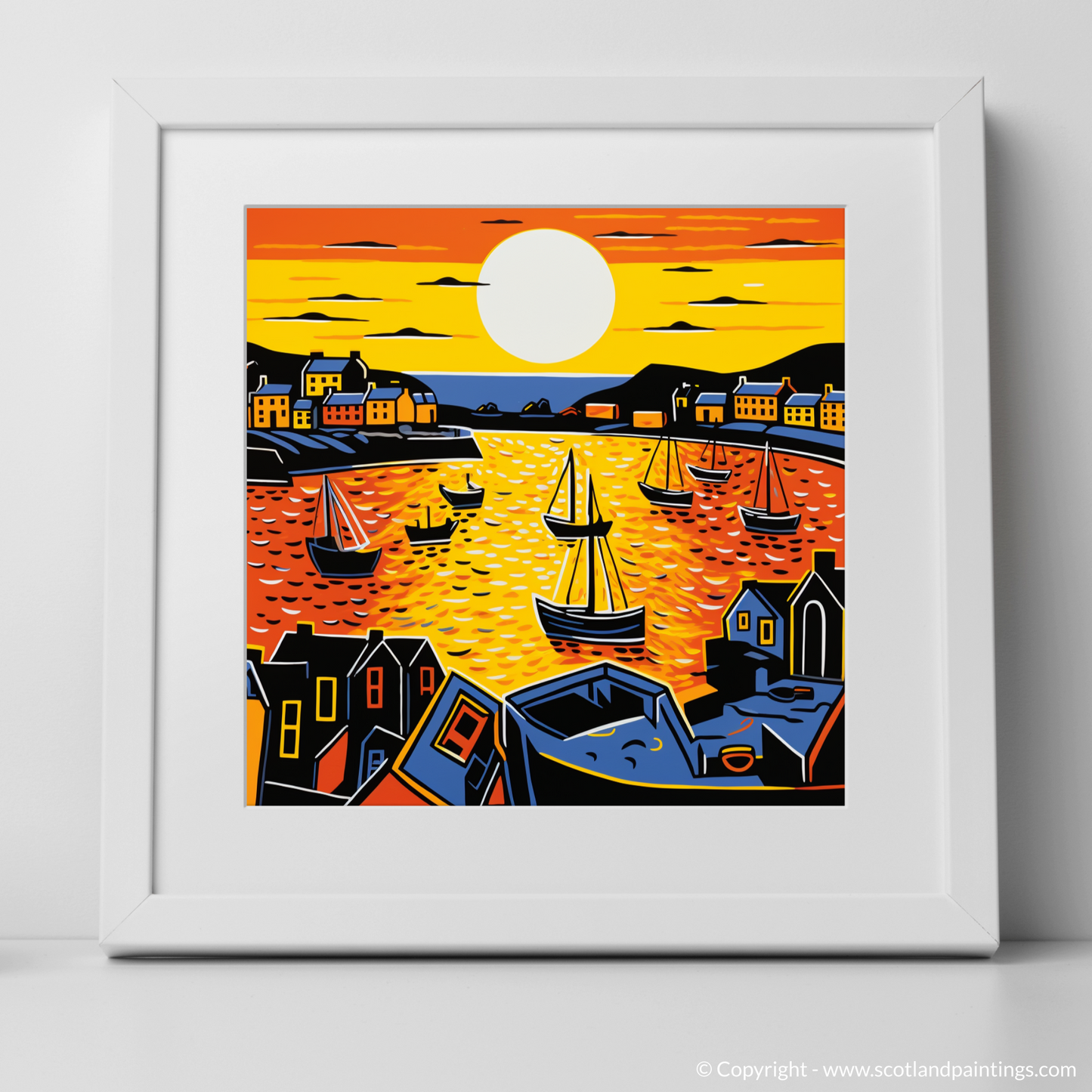 Portmahomack Harbour at Sunset: A Pop Art Tribute