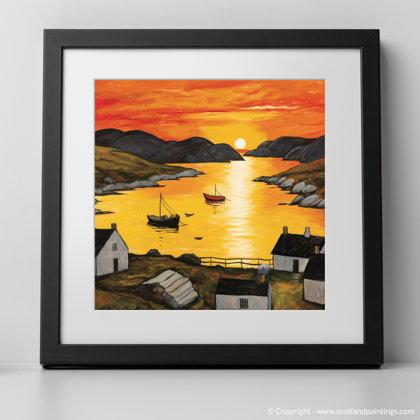 Sunset Serenity at Achmelvich Bay Naive Art