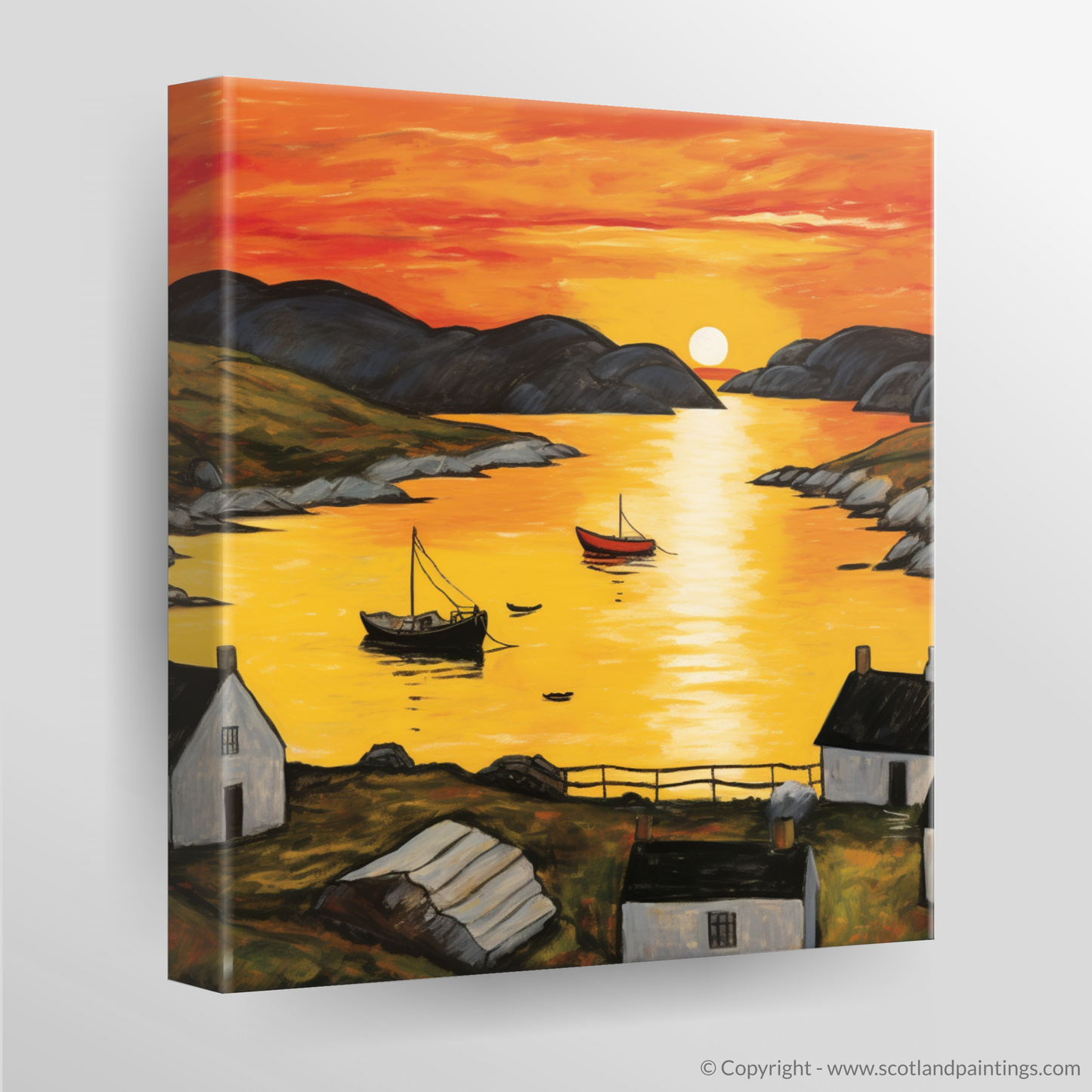 Sunset Serenity at Achmelvich Bay Naive Art