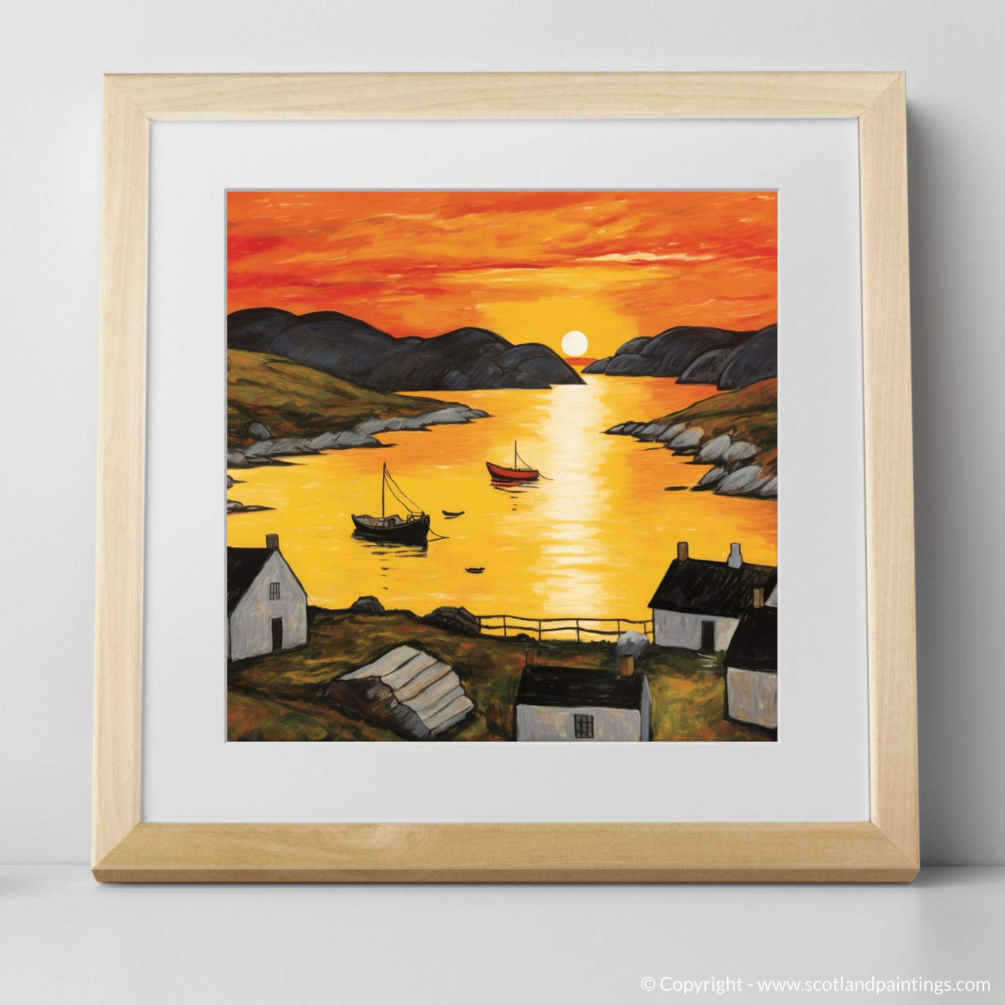 Sunset Serenity at Achmelvich Bay Naive Art