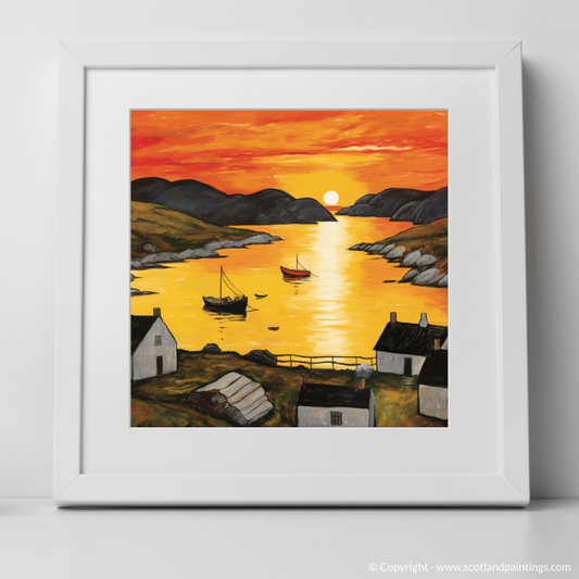 Sunset Serenity at Achmelvich Bay Naive Art