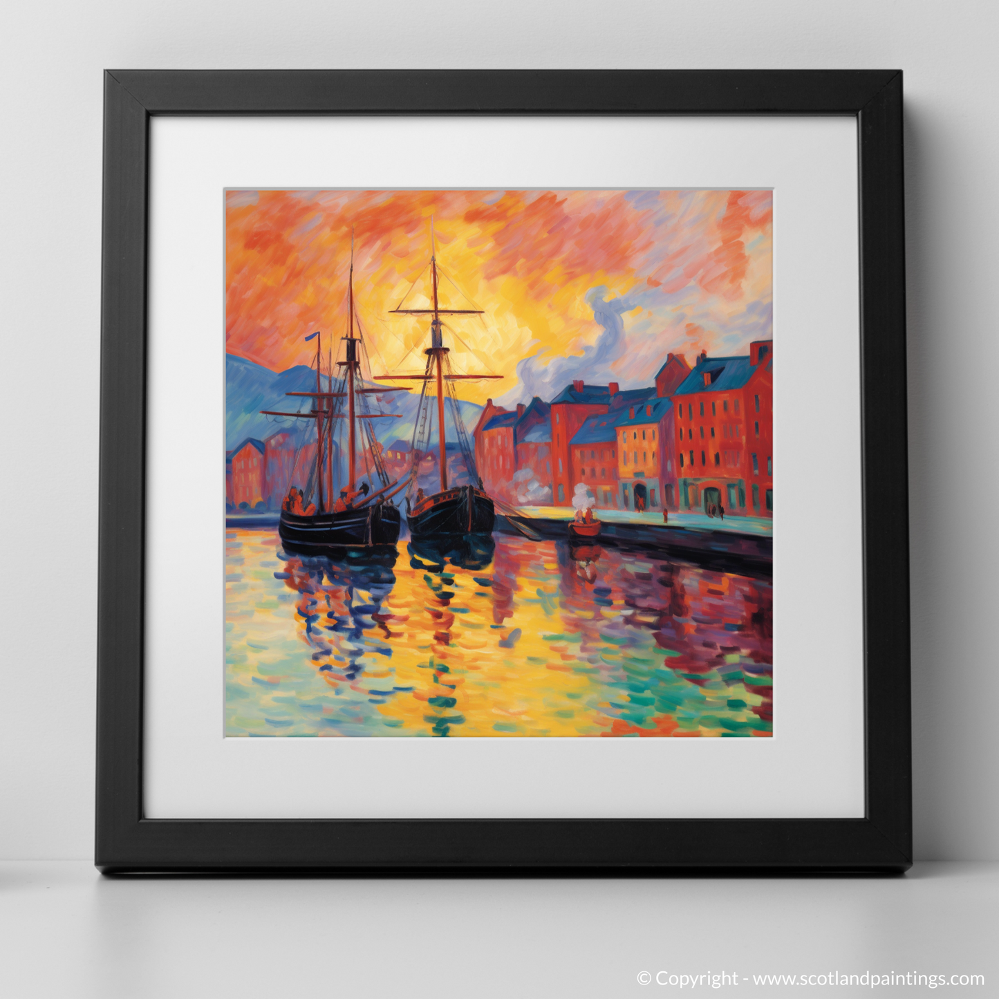 Fauvist Dawn over Greenock Harbor