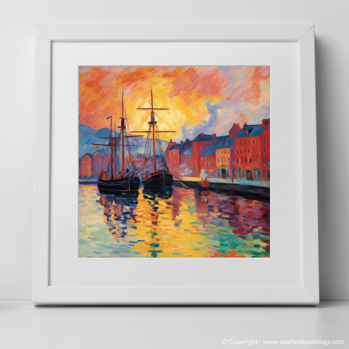 Fauvist Dawn over Greenock Harbor