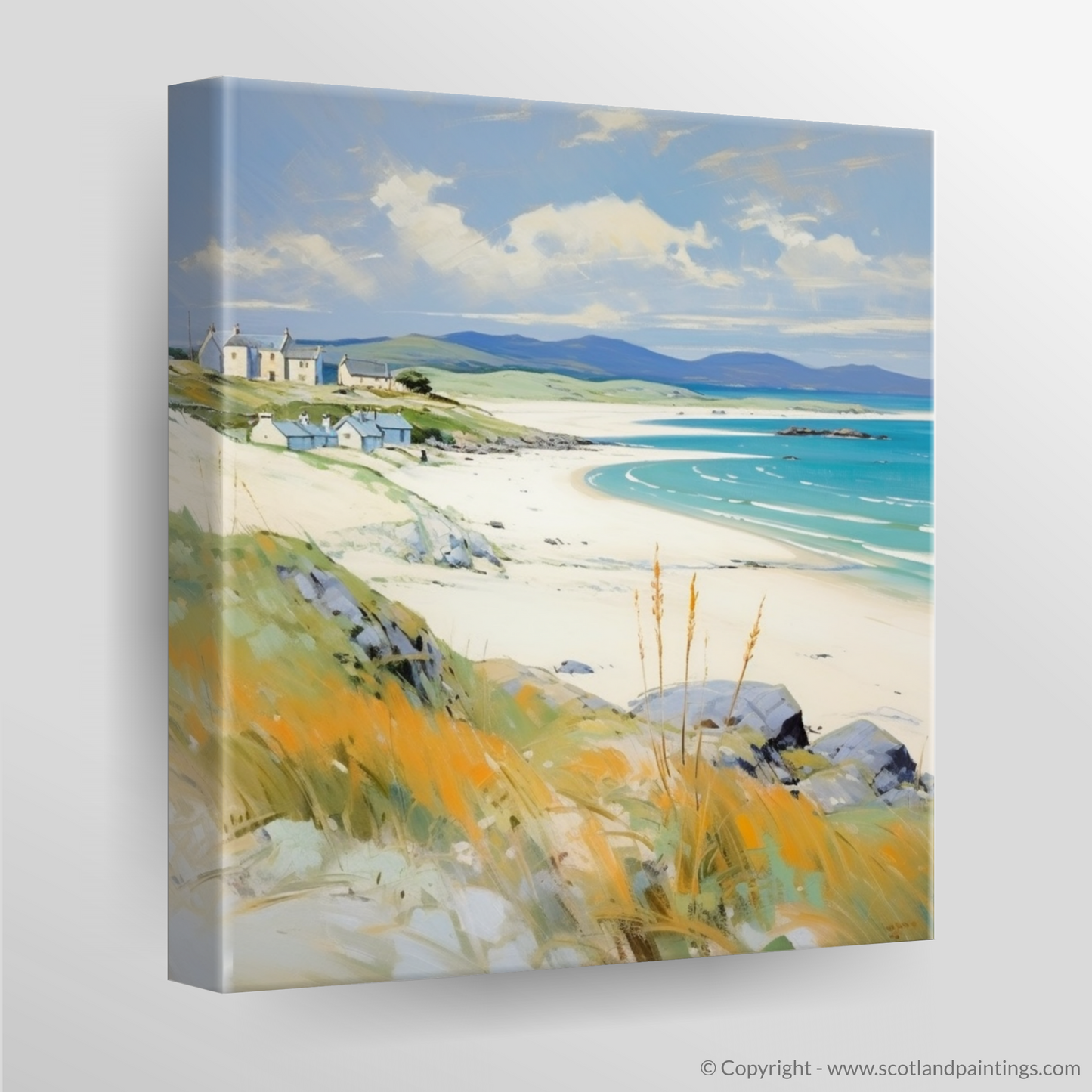Escaping to Traigh Mhor: A Naive Art Tribute to Scottish Coastal Bliss