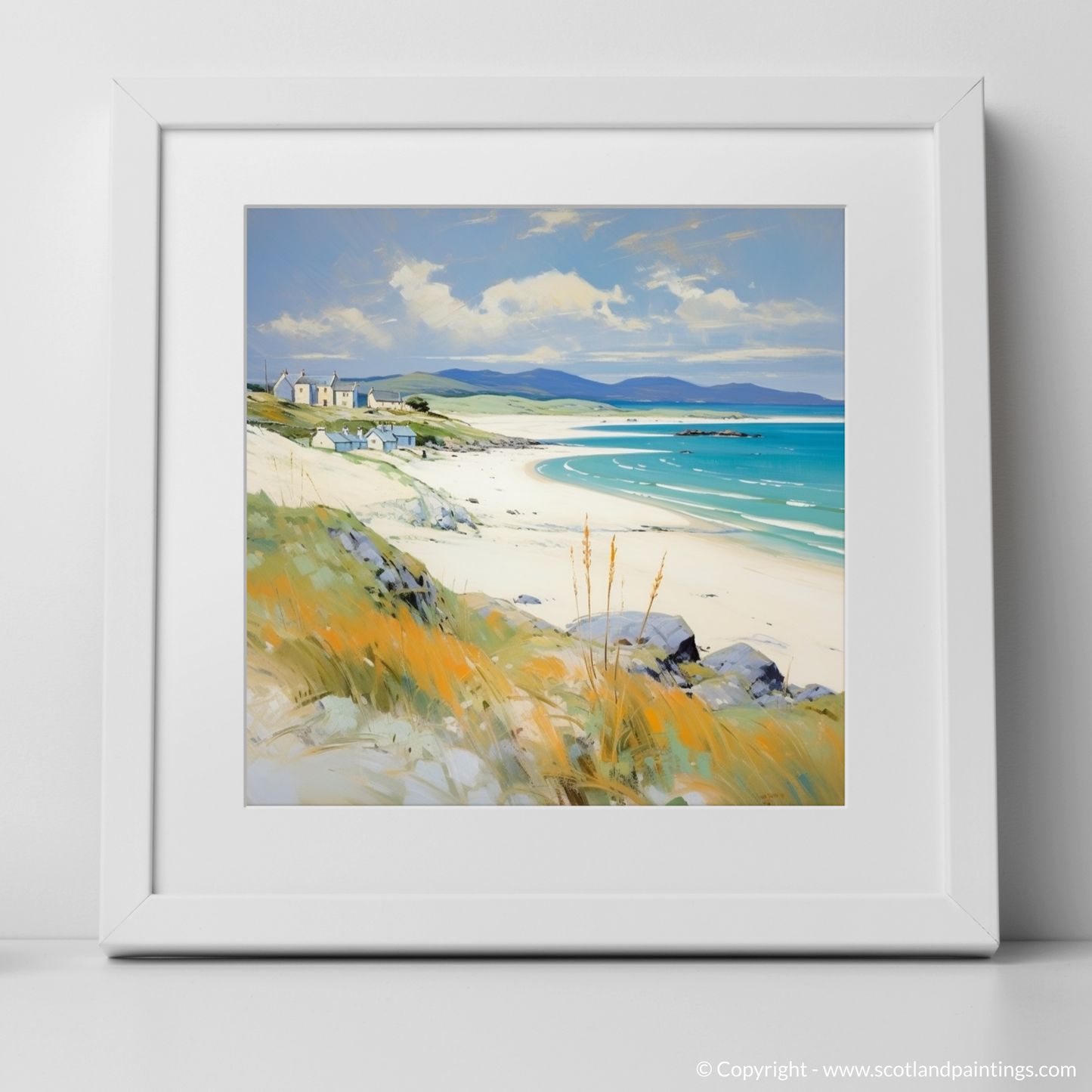 Escaping to Traigh Mhor: A Naive Art Tribute to Scottish Coastal Bliss