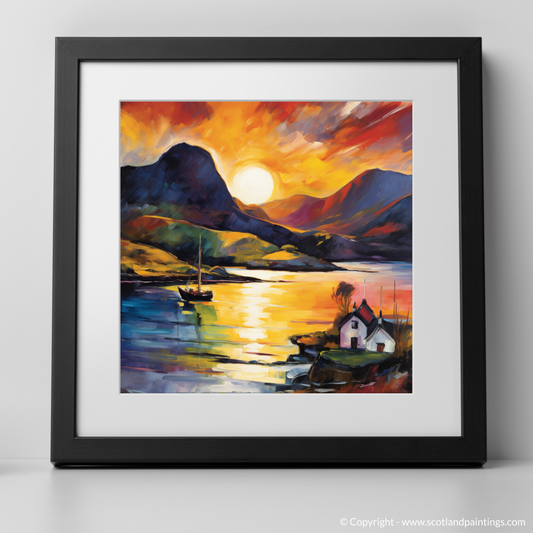 Sunset Blaze over Shieldaig Bay: A Fauvist Homage to Scottish Coves