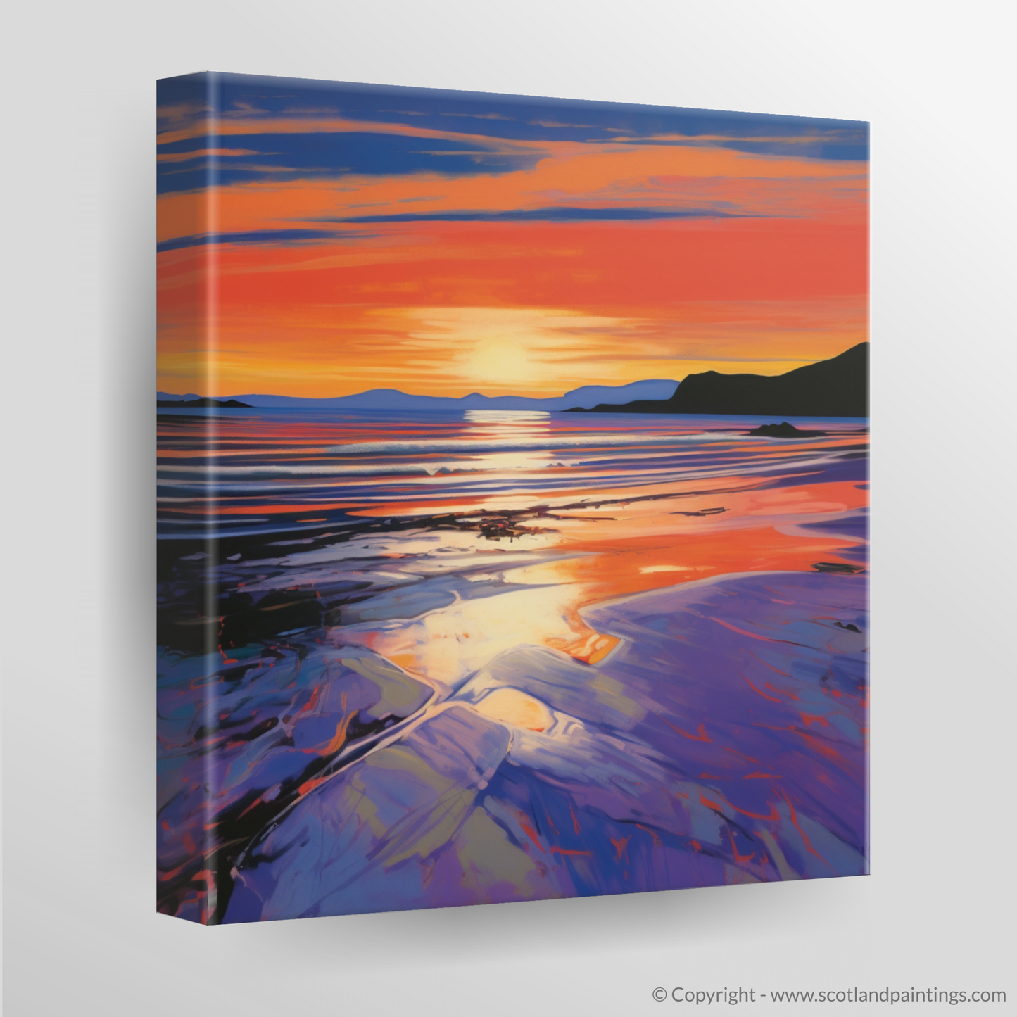 Camusdarach Beach Twilight: A Pop Art Tribute to Scottish Shores