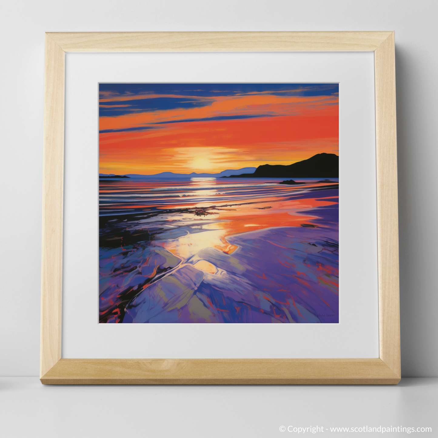 Camusdarach Beach Twilight: A Pop Art Tribute to Scottish Shores