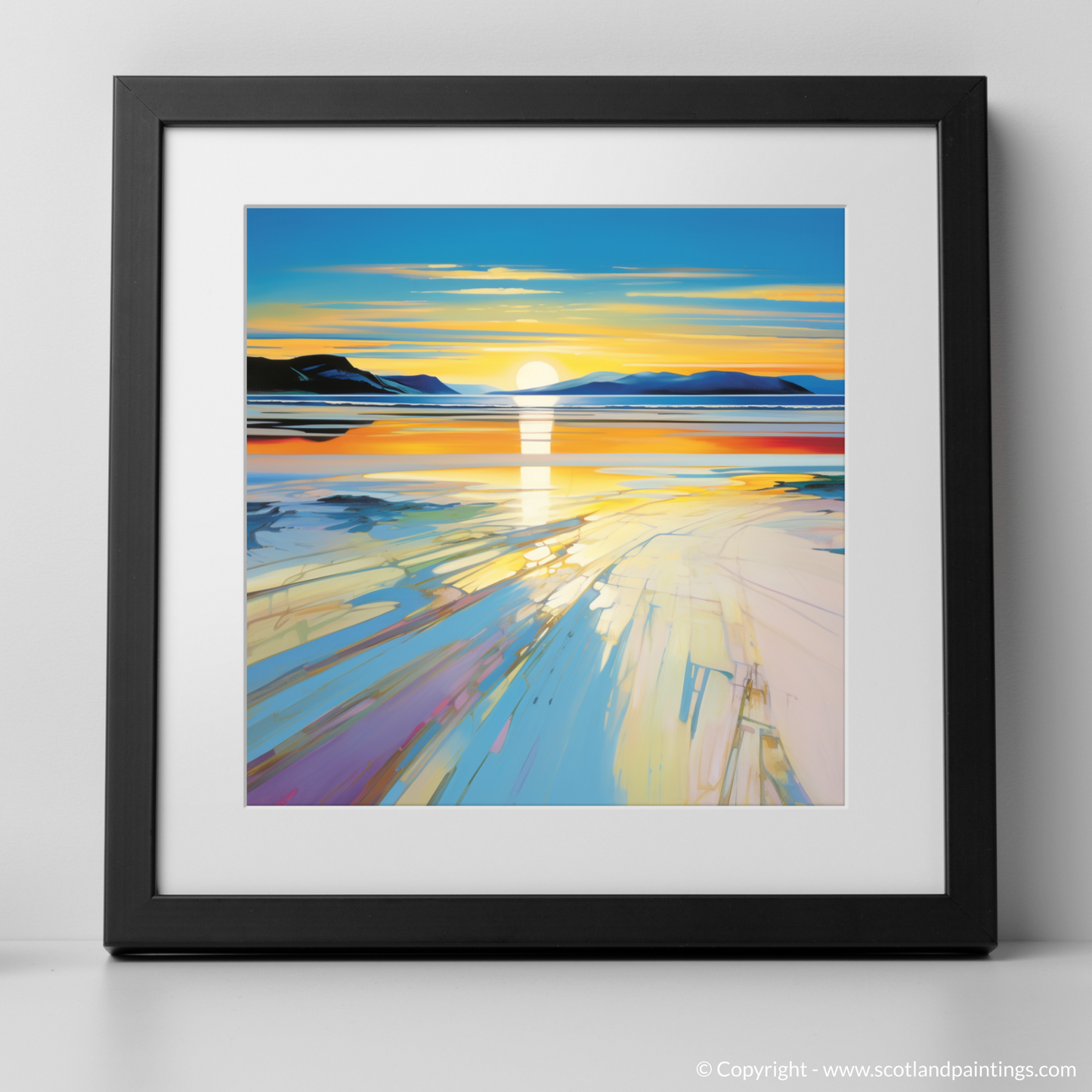 Luskentyre Painting and Art Print. Luskentyre Sands Sunset Bliss in Pop Art Style