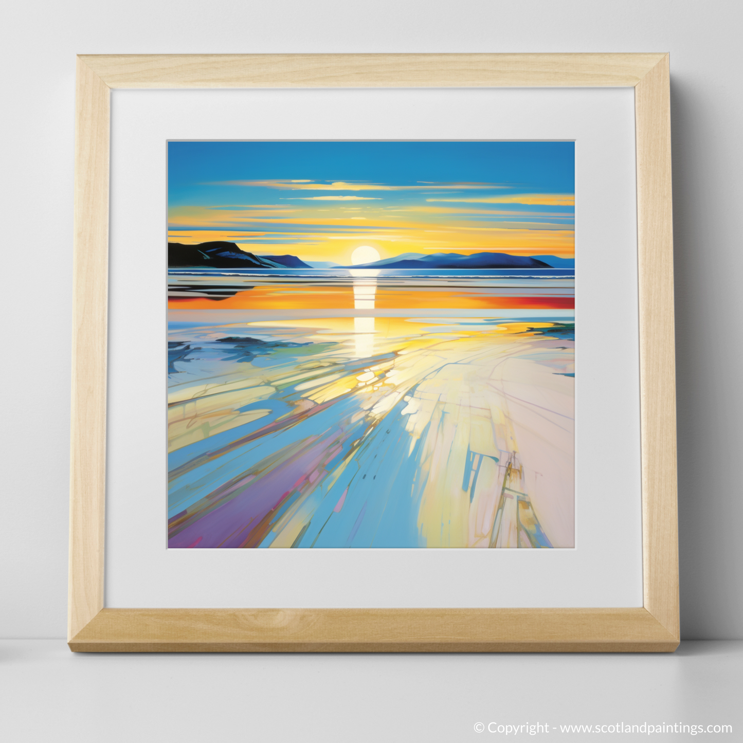 Luskentyre Painting and Art Print. Luskentyre Sands Sunset Bliss in Pop Art Style