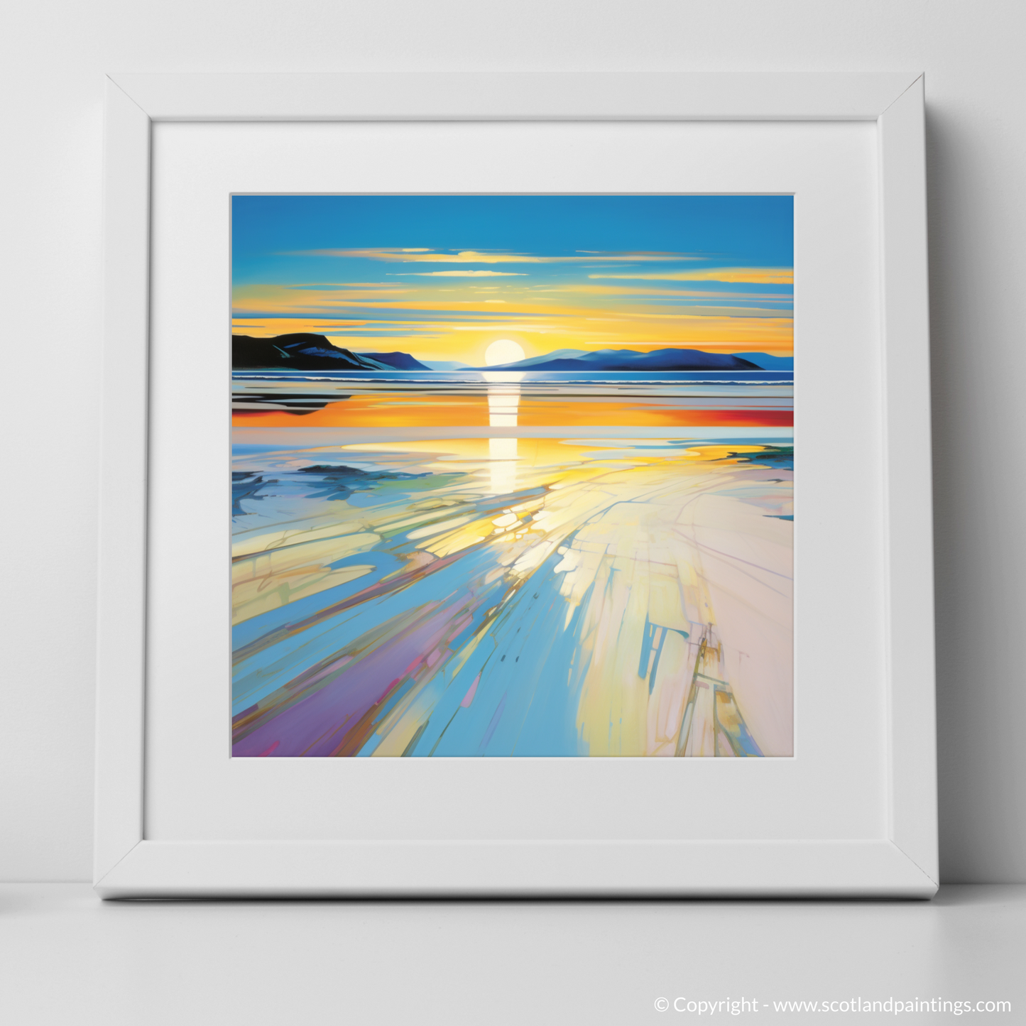 Luskentyre Painting and Art Print. Luskentyre Sands Sunset Bliss in Pop Art Style