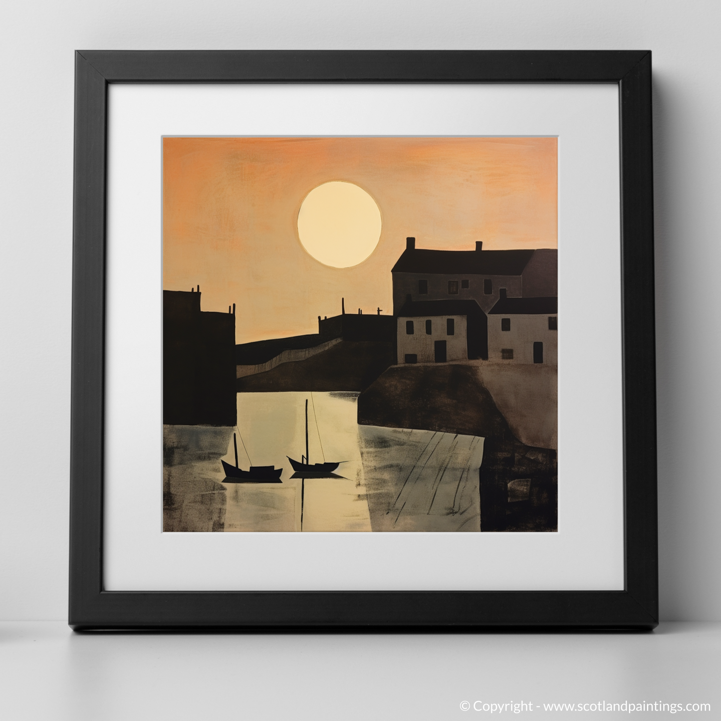 Dusk at Pennan Harbour: Naive Art Captures Coastal Calm