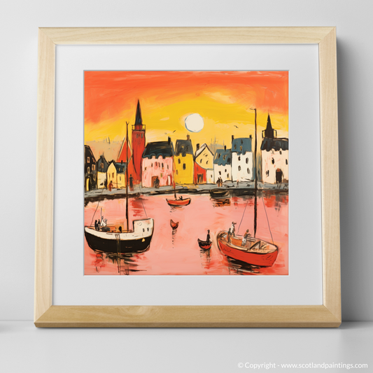 Tobermory Harbour at Golden Hour: An Abstract Expressionist Ode to Scottish Seaside Serenity